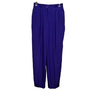 Paul Alexander 100% Silk Tapered Dress Pants, Purple, Size 8
